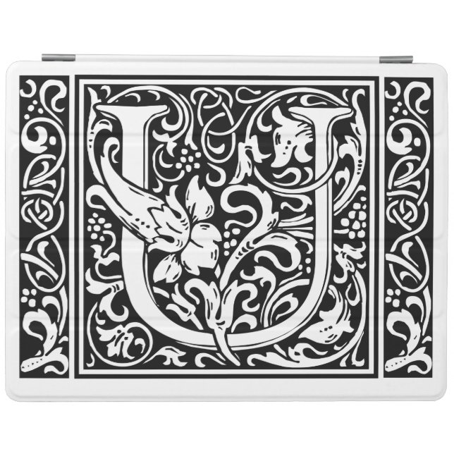 Letter U Medieval Monogram Art Nouveau iPad Smart Cover (Horizontal)