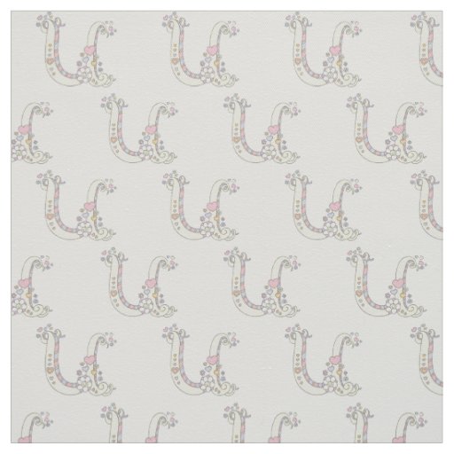 Letter U monogram decorative text custom fabric