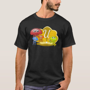 Letter U Monogram Jellyfish First Day Of School T-Shirt