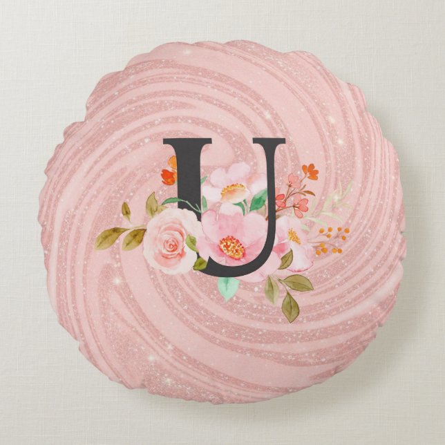 Letter U Round Pillow (Front)