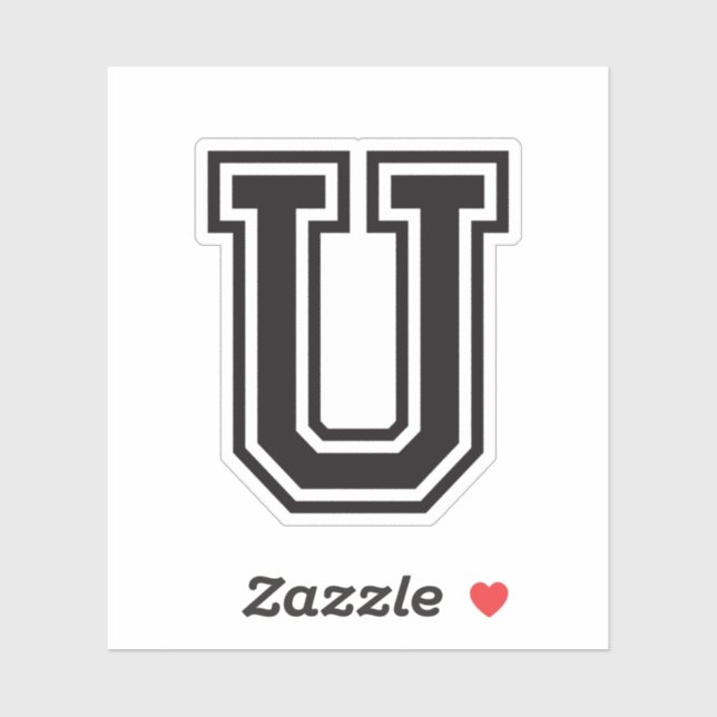 Letter U sporty college font alphabet Sticker (Sheet)