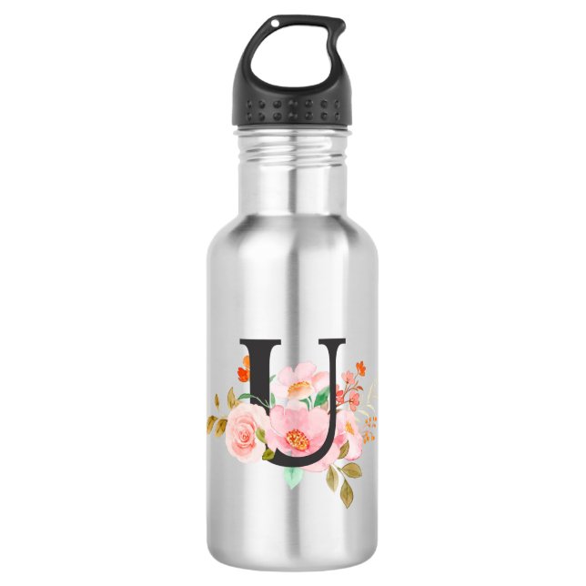 Letter U Stainless Steel Water Bottle (Front)
