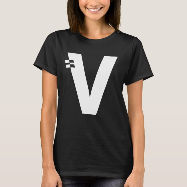 Letter V Alphabet Initial Monogram T-Shirt (Front)