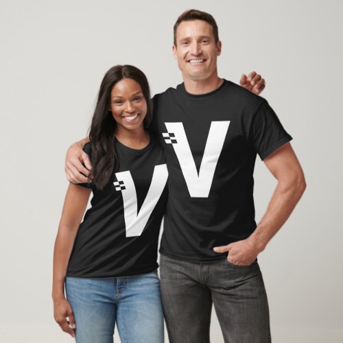 Letter V Alphabet Initial Monogram T_Shirt