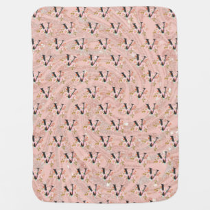 Letter V Baby Blanket