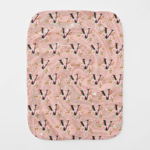 Letter V Baby Burp Cloth