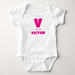 Letter V Baby Clothes, Baby Name One Piece Bodysuit