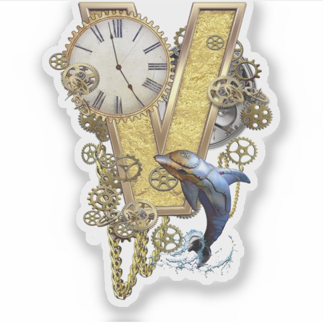 Letter V Birthday customization Sticker (Front)