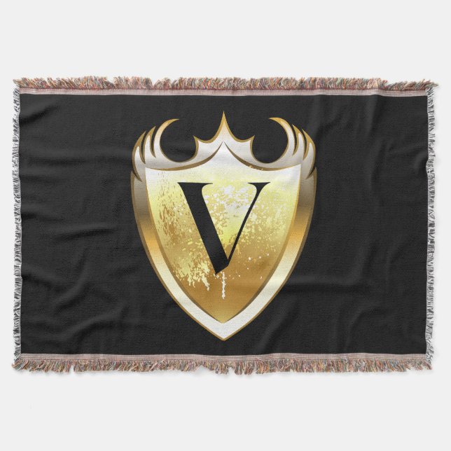 Letter V Capital Alphabet Throw Blanket (Front)