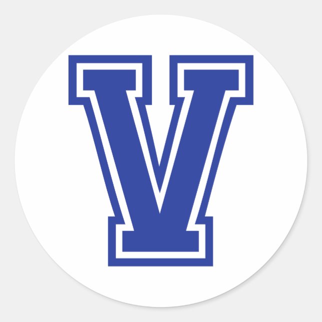 Letter V Classic Round Sticker (Front)