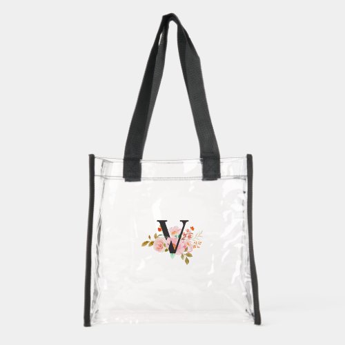 Letter V Clear Tote Bag