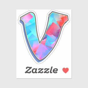 Letter V - Color Mix Sticker