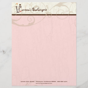 Letter V Cupcake Business Letterhead