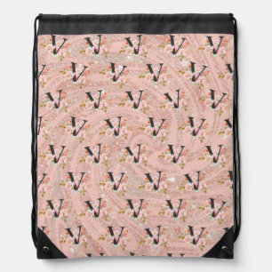 Letter V Drawstring Bag