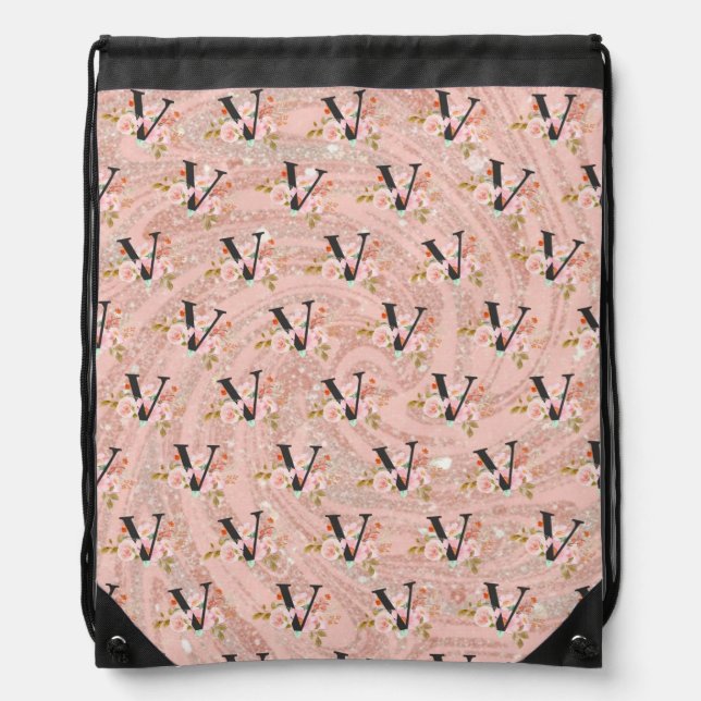 Letter V Drawstring Bag (Front)