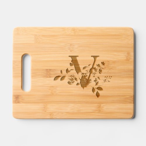Letter V Engraved Cutting Board