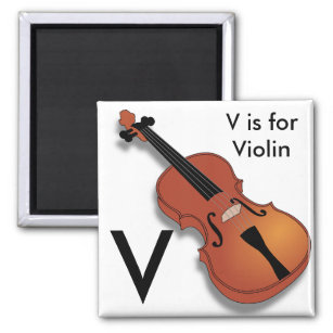 "Letter V"  for Violin Children's Alphabet Magnet