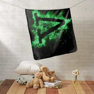 Letter V Green Capital Alphabet Baby Blanket