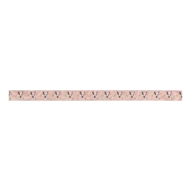 Letter V Grosgrain Ribbon (Front)