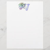 Letter V Initial Monogram Guardian Angel Alphabet (Front)