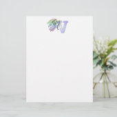 Letter V Initial Monogram Guardian Angel Alphabet (Standing Front)