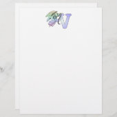 Letter V Initial Monogram Guardian Angel Alphabet (Front/Back)