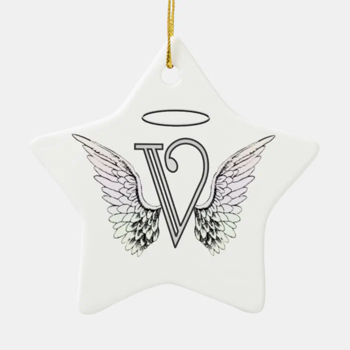 Silver Wings And Halo. Christmas Ornament Angel 5" Feathers 