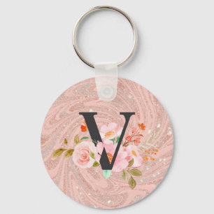 Letter V Keychain