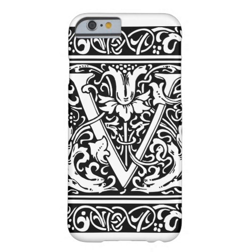 Letter V Medieval Monogram Art Nouveau Barely There iPhone 6 Case