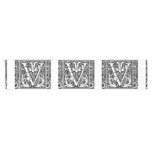 Letter V Medieval Monogram Art Nouveau