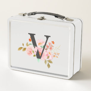 Letter V Metal Lunch Box