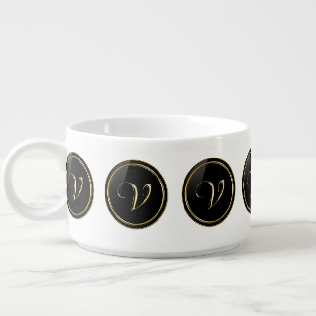 "Letter V" Monogram Bowl (Right)