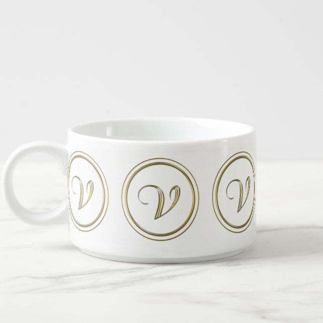 "Letter V" Monogram Bowl (Right)