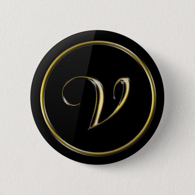 "Letter V" Monogram Button (Front)