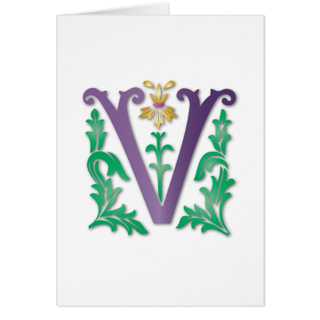 Letter V Monogram Cards (Front)
