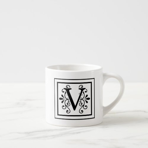 Letter V Monogram Espresso Mug