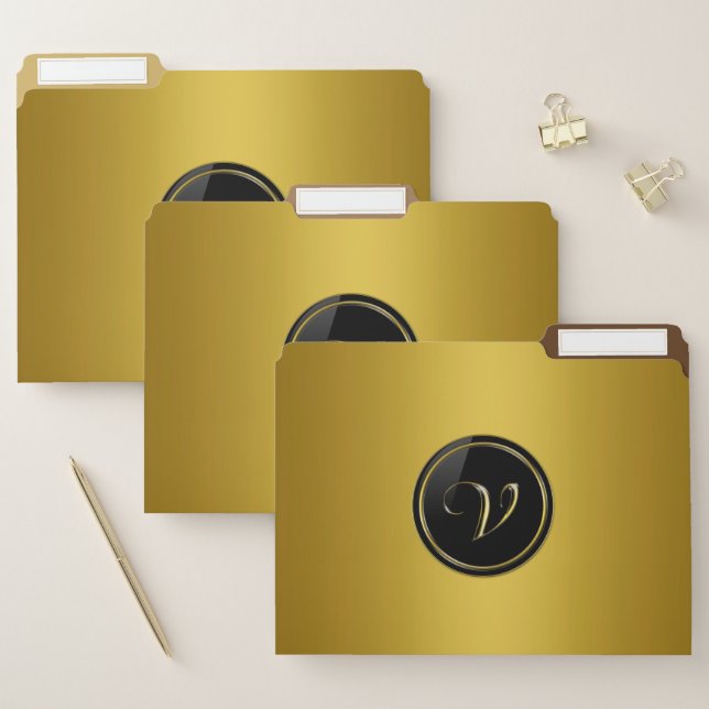 "Letter V" Monogram File Folder (Set)