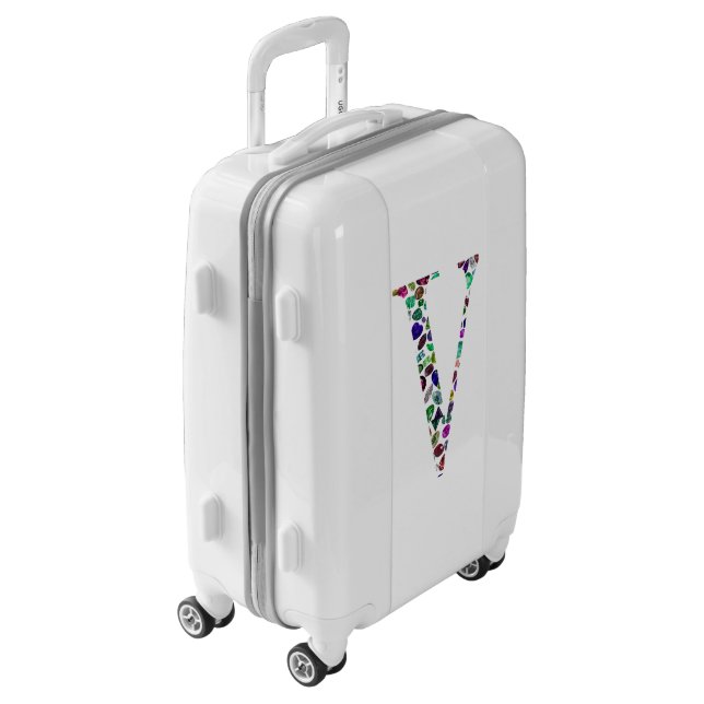 Letter V Monogram Luggage (Rotated Left)