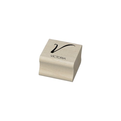 Letter V Monogram Personalized Rubber Stamp