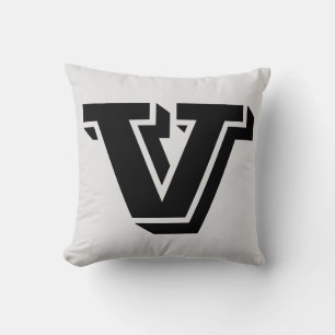 LETTER V MONOGRAM PILLOW