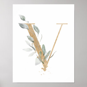 Letter V Monogram Poster