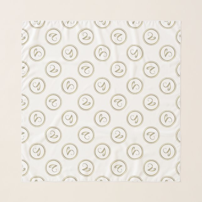 "Letter V" Monogram Scarf (Front)