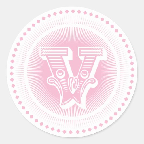 Letter V Monogram Stickers