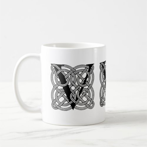 Letter V Monogram Vintage Celtic Knot Print