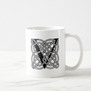Letter V Monogram Vintage Celtic Knot Print Coffee Mug