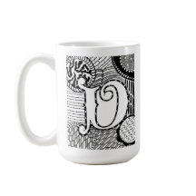 Letter V Mug, Art by Elizabeth Sampson Coffee Mug