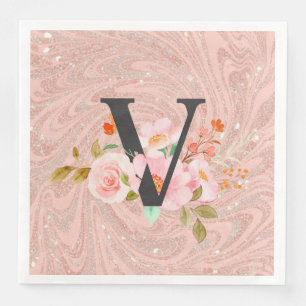 Letter V Paper Dinner Napkins