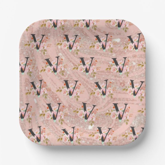 Letter V Paper Plates (Front)