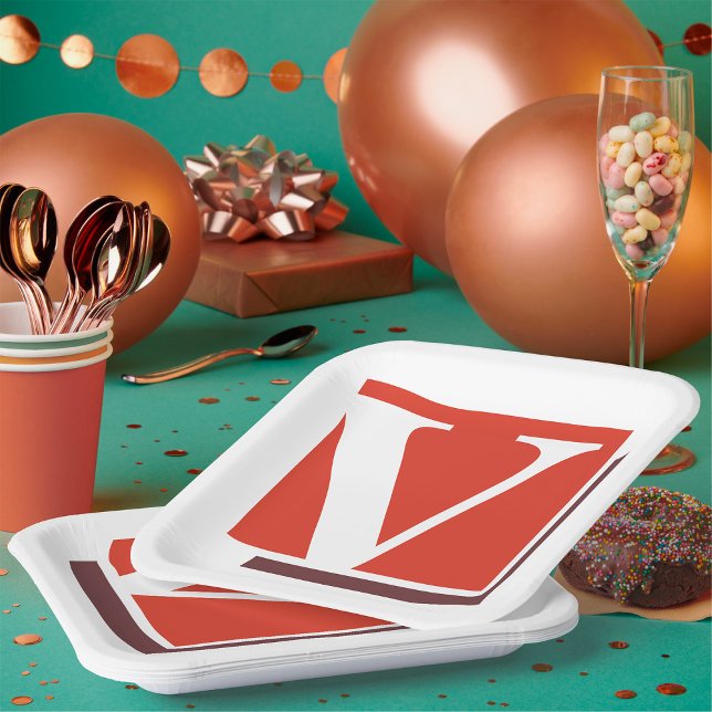 Letter V Paper Plates (Creator Uploaded)