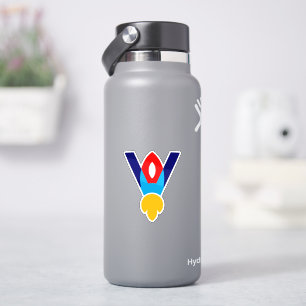 Letter V Rocket Kids Sticker